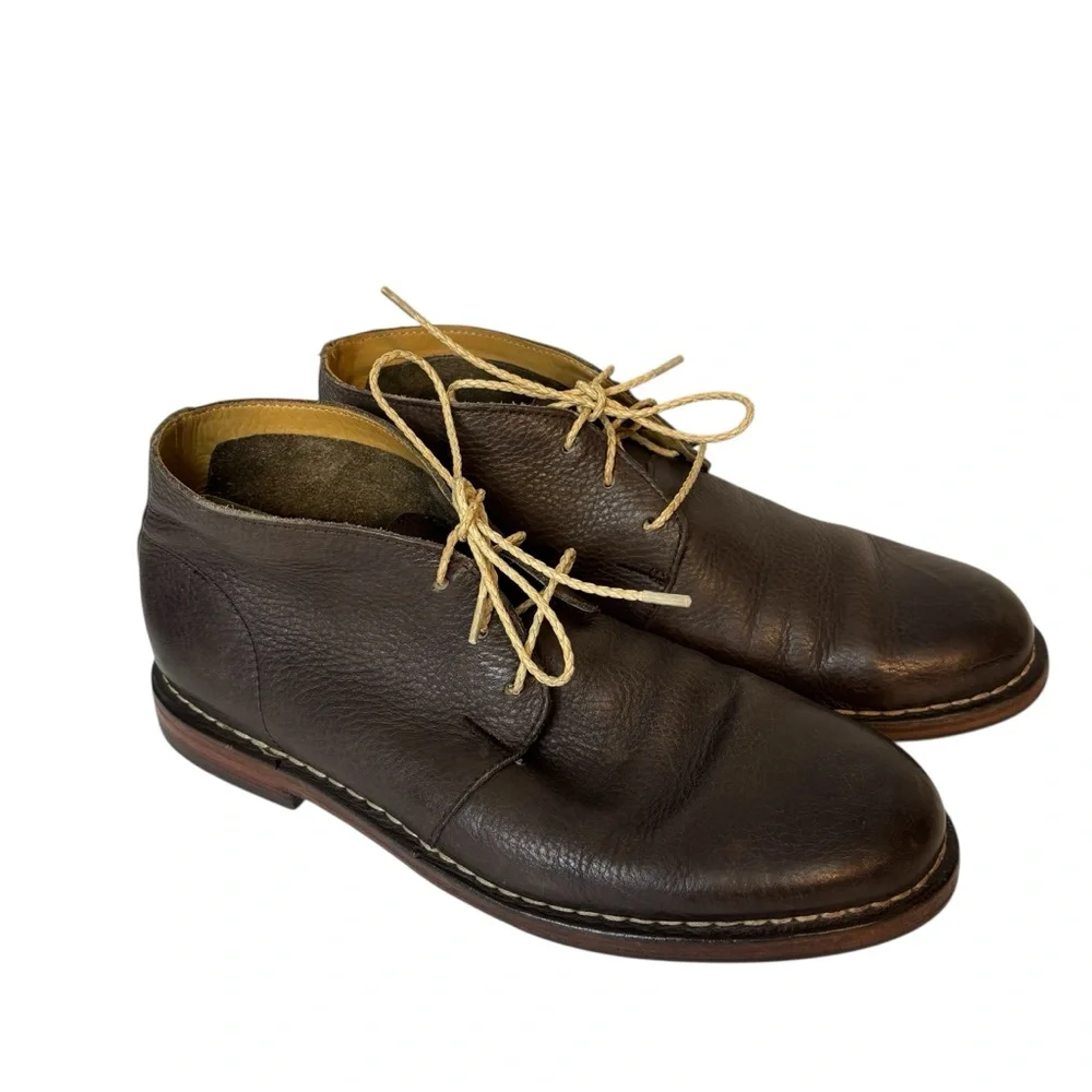 Cole Haan Dark Brown Leather Chukka Boots with Tan Laces